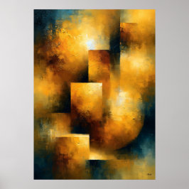 Póster Shibui Resonancia Dorada Textura Inspirada en Japo