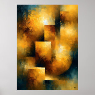 Póster Shibui Resonancia Dorada Textura Inspirada en Japo
