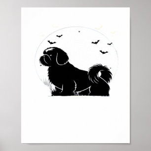 Póster Shih Tzu Dog - Halloween Moon Silhouette Classic T