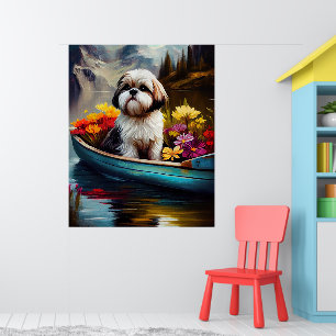 Póster Shih Tzu en una paleta: Una aventura escénica