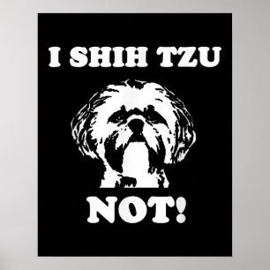 Póster Shih Tzu Lover I Shih Tzu Not Funny Dog