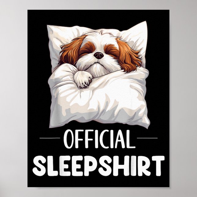 Póster Shih Tzu Sleepshirt Cute Dog Lover Pajama Sleepwea (Frente)