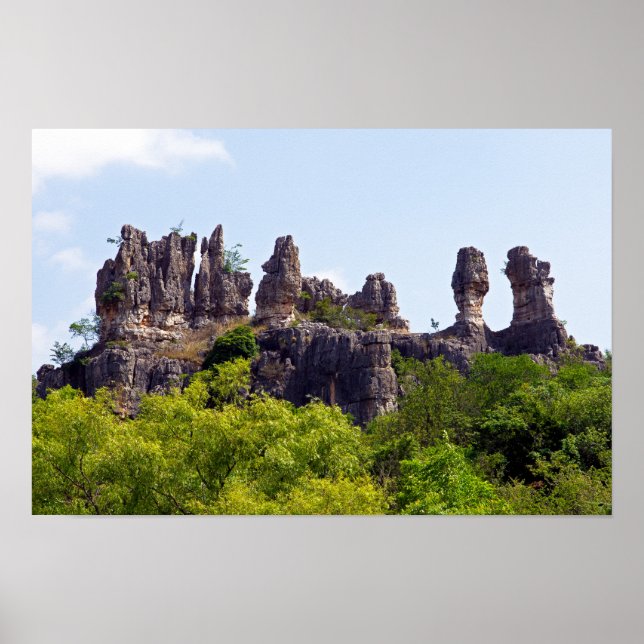 Póster Shilin pinnacles Stone forest - Yunnan,China,Asia (Frente)