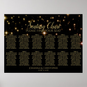Póster Shimmering Sparkles 12 Table Wedding Seating Chart
