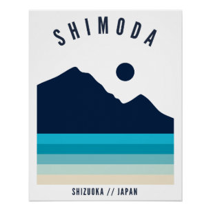 Póster Shimoda Shizuoka Playa retro vintage de Japón