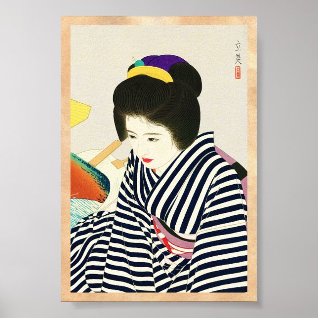 Póster Shimura Tatsumi Cinco figuras de bellezas modernas (Frente)