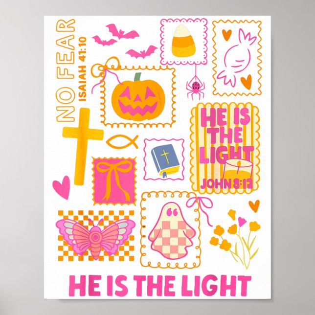 Póster Shine With The Light Of Jesus Christian Halloween  (Frente)