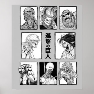Póster Shingeki no Kyojin en ataque a Titan Titans