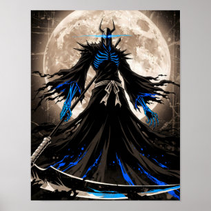 Póster Shinigami Sumi-e Grunge Art