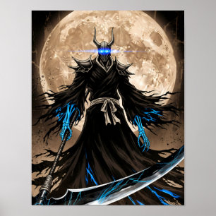 Póster Shinigami Sumi-e Grunge Art