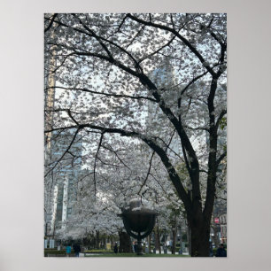 Póster Shinjuku en temporada de Sakura