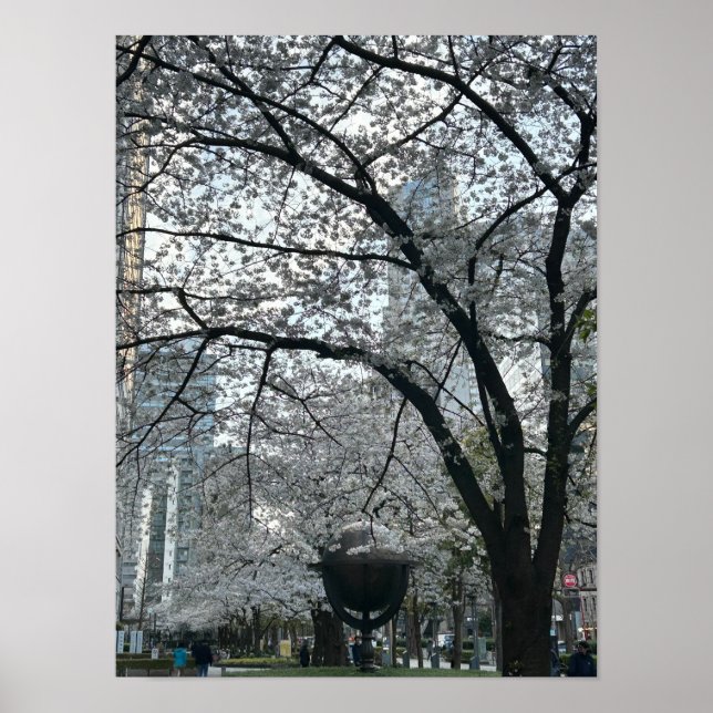 Póster Shinjuku en temporada de Sakura (Frente)