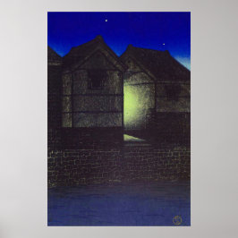 Póster Shinkawa de Noche Kawase Hasui