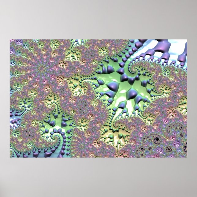 Póster Shiny Rainbow Fractal (Frente)