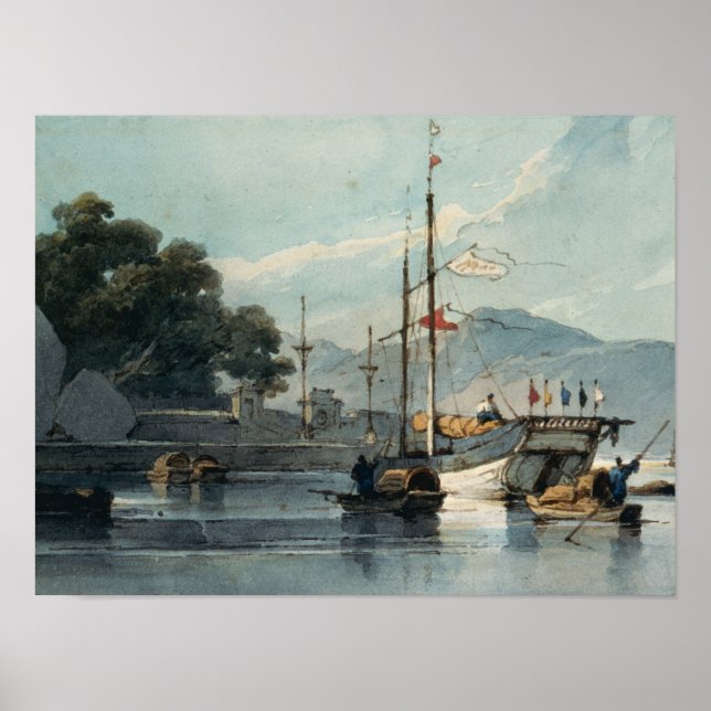Póster Shipping on a Chinese River (Frente)