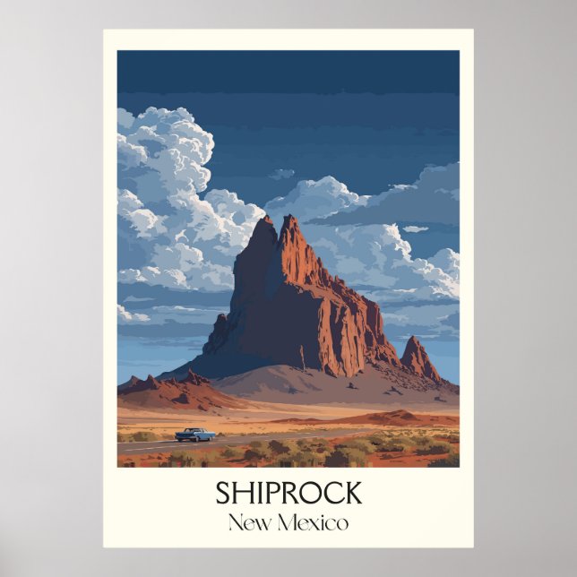 Póster Shiprock New Mexico Desert Monolith (Frente)