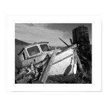 Shipwreck abandonado foto en blanco y negro