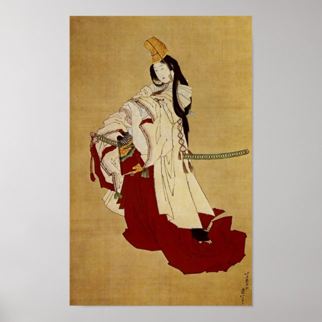 Póster Shirabyōshi Hokusai Bella Artes japonés (Frente)