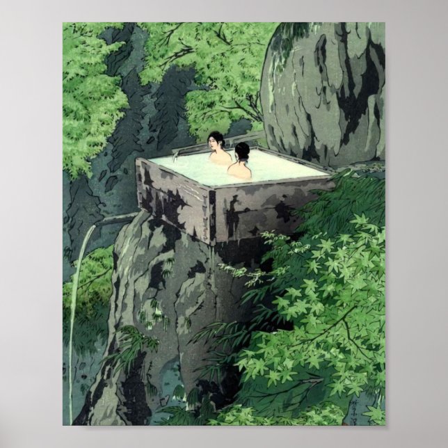 Póster Shirahone Hotspring Shiro Kasamatsu Vintage (Frente)