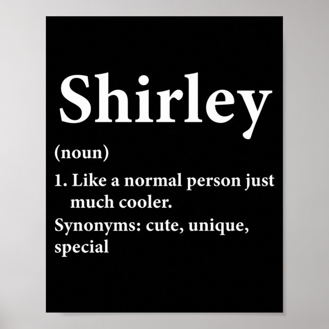Póster Shirley Name Definition Funny D  (Frente)