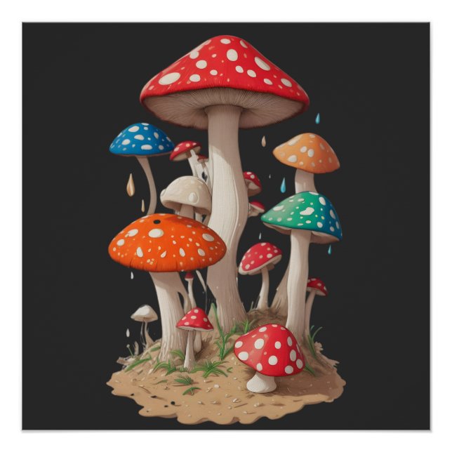 Póster Shirt Magic Mushroom | Camisa hippie | Micología (Anverso)