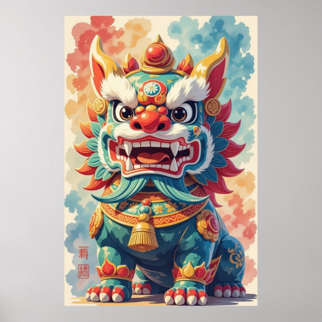 Póster Shisa mitológico (Frente)