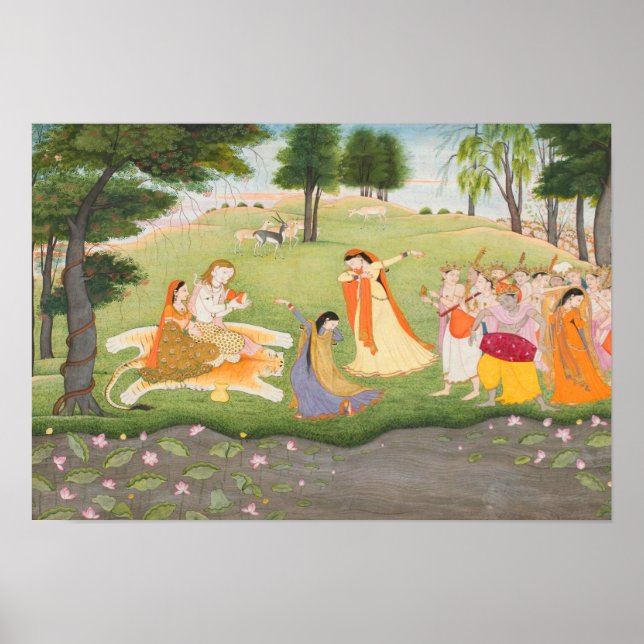 Póster Shiva and Parvati Miniature Painting (Frente)