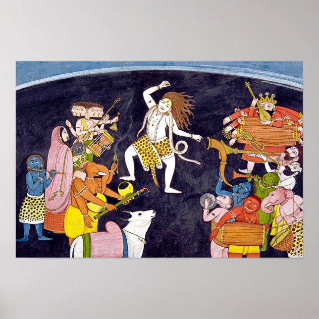 Póster Shiva bailando pintura india (Frente)