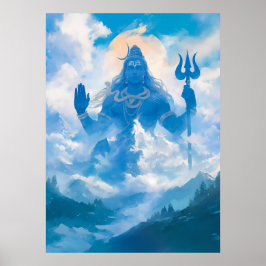 Póster Shiva en Kailasa Poster