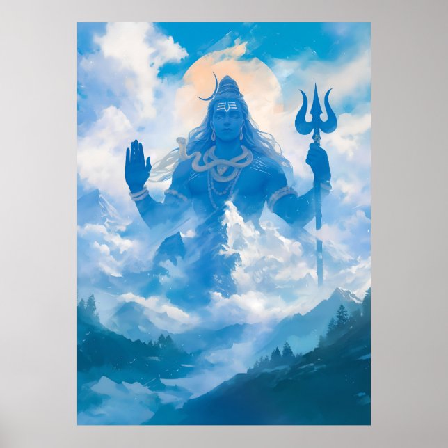 Póster Shiva en Kailasa Poster (Frente)
