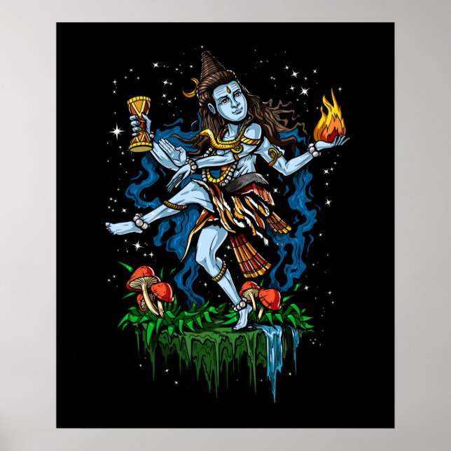 Póster Shiva Nataraja bailando Dios hindú (Frente)