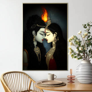 Póster Shiva Shakti: Diosa Dios Hindú Unión Divina