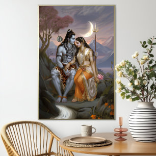 Póster Shiva Shakti: Diosa Dios Tradicional Hindú