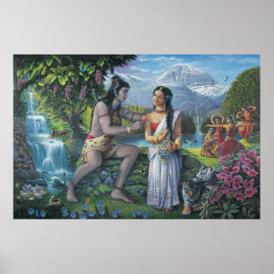 Póster Shiva y Parvati - La pareja despiadada