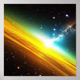 Póster Shockwave de oro en Poster espacial