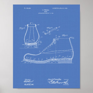 Póster Shoe 1906 Patent Art Blueprint