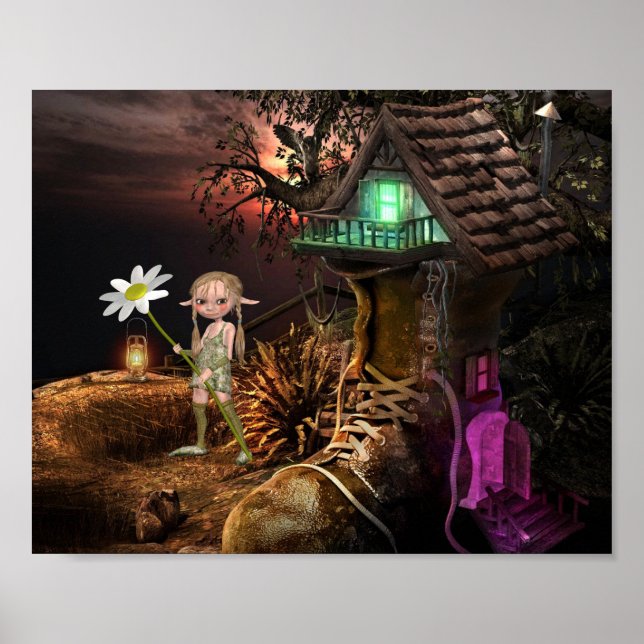 PÓSTER SHOE HOUSE CUTE ELF GIRL FANTASY POSTER (Frente)