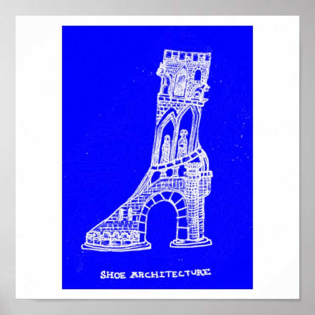 Póster ShoeArchitecture Print (estilo Blueprint) (Frente)