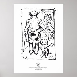 Póster Shopenhauer with dog, by Wilhelm Busch