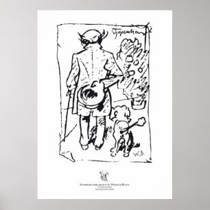 Póster Shopenhauer with dog, by Wilhelm Busch