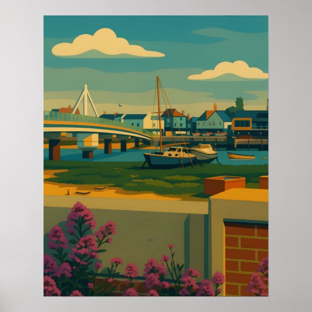 Póster Shoreham Serenity - Riverside Townscape (Frente)