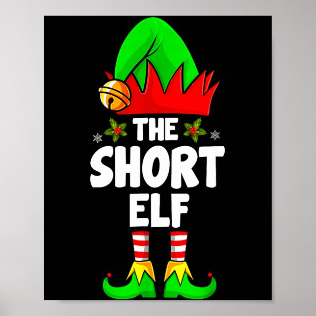 Póster Short Elf Family Matching Group Christmas Pajamas  (Frente)