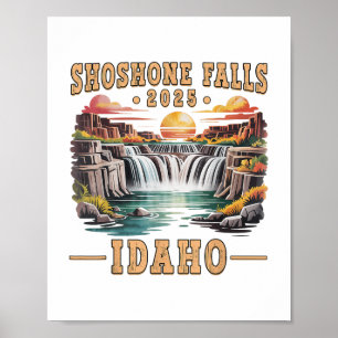 Póster Shoshone Cae 2025 Idaho Viaje por carretera Adven