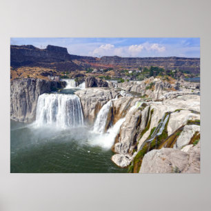 Póster Shoshone cae en el río Serpiente, Idaho