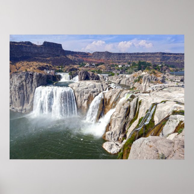 Póster Shoshone cae en el río Serpiente, Idaho (Frente)