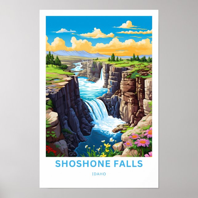 Póster Shoshone Falls Idaho Travel Print (Frente)