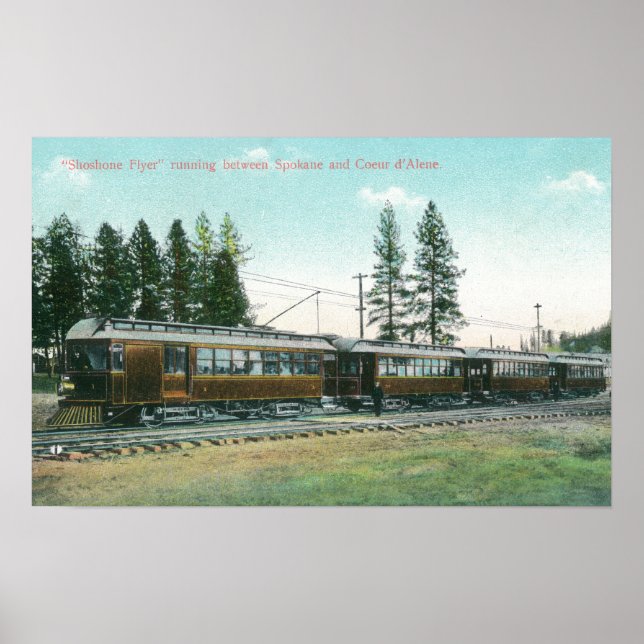 Póster Shoshone Flyer Tren a Spokane (Frente)
