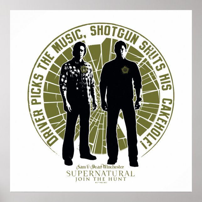 Póster "Shotgun" del supernatural Winchester Brothers (Frente)