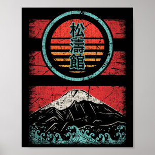 Póster Shotokan Karate Kanji estilo de los años 80