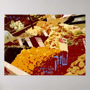Póster Shouk - Mercado Machane Yehuda - Jerusalén